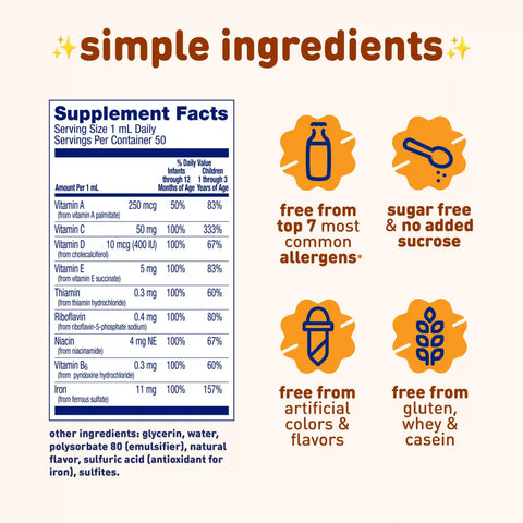 Enfamil® Poly Vi Sol® Multivitamin Drops with Iron 50 mL Bottle