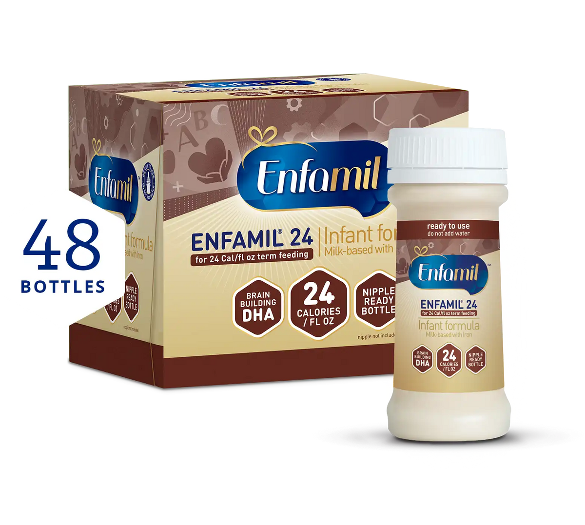 Enfamil® 24 Infant Formula - 24 Cal Ready to Use - 2 fl oz Bottles (Case of 48)