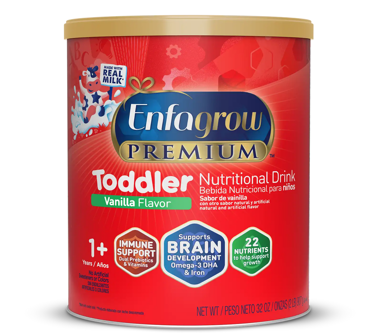 Enfagrow® PREMIUM Toddler Nutritional Drink - Vanilla Flavor Powder - 32 oz Can