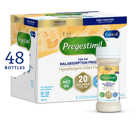 Pregestimil® Hypoallergenic Infant Formula for Fat Malabsorption - 20 Cal Ready to Use - 2 fl oz (Case of 48)