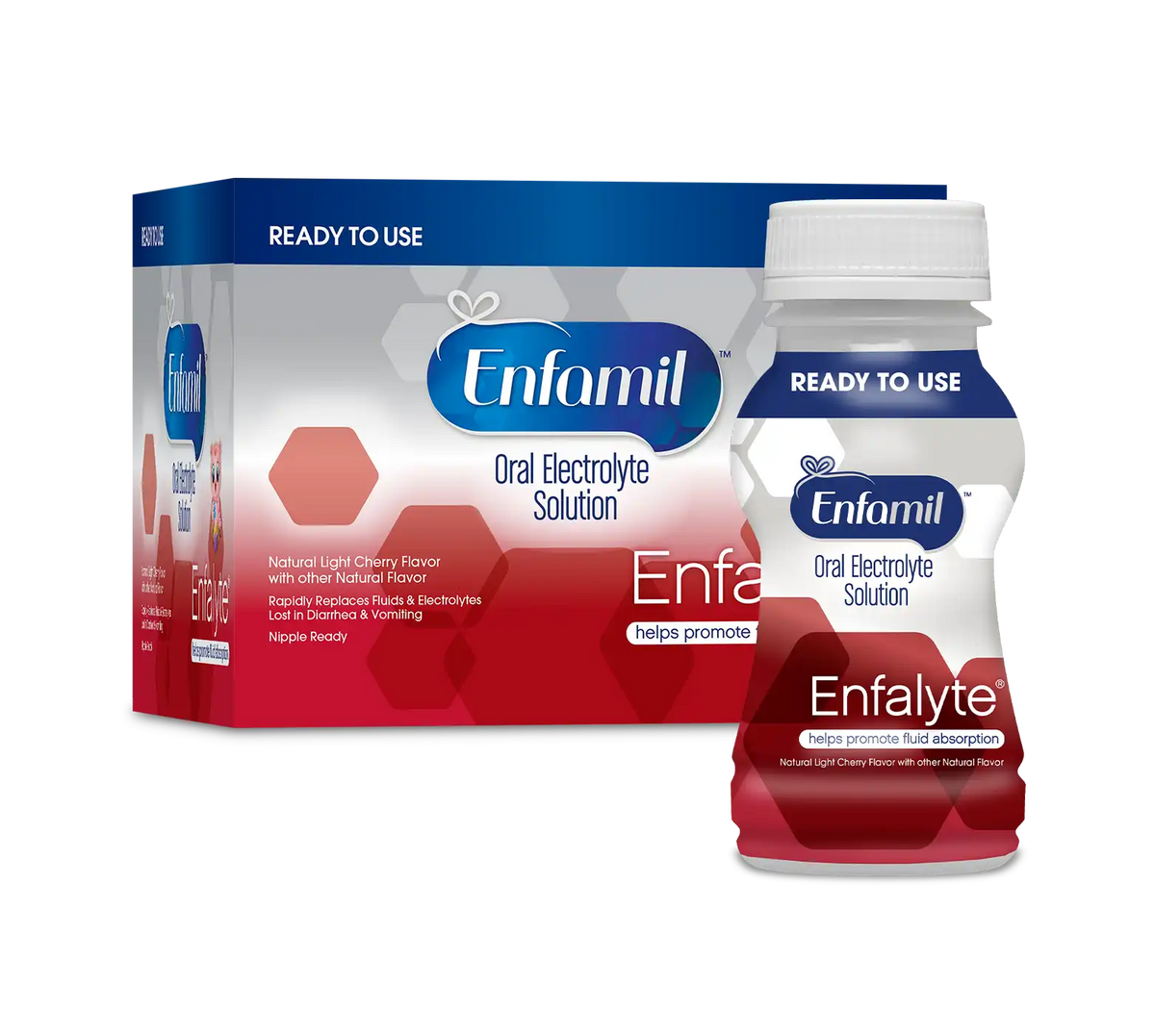 Enfamil® Enfalyte® Oral Electrolyte Solution - Cherry Flavor Ready to Use - 6 fl oz (6 Bottles)